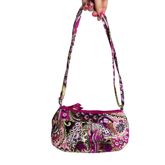 Y2K Vera Bradley Pink‎ Paisley Print Shoulder Bag Mini - Picture 1 of 6